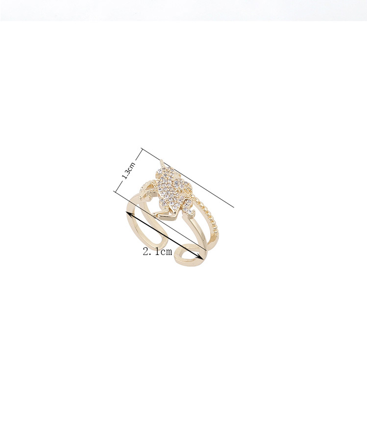 Fashion 14k Gold Openwork Ring With Zircon And Unicorn,Fashion Rings
