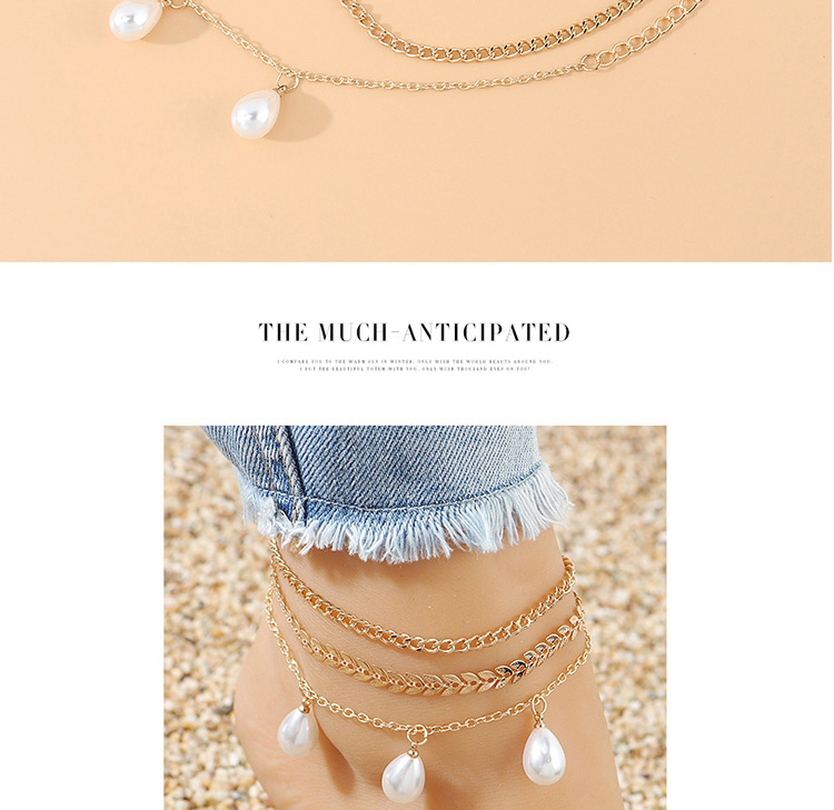 Fashion Golden Pearl Multi-layer Anklet,Fashion Anklets