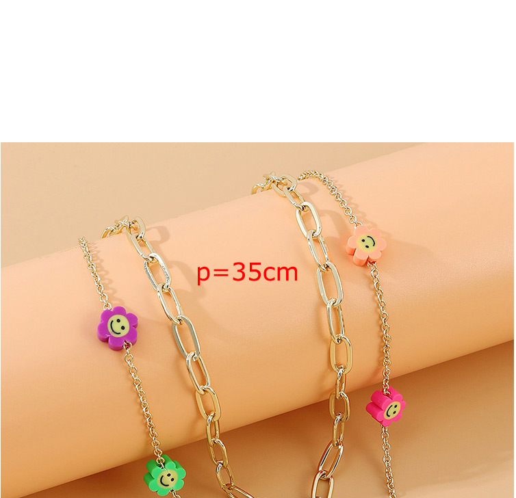 Fashion Color Small Flower Double Necklace,Chains