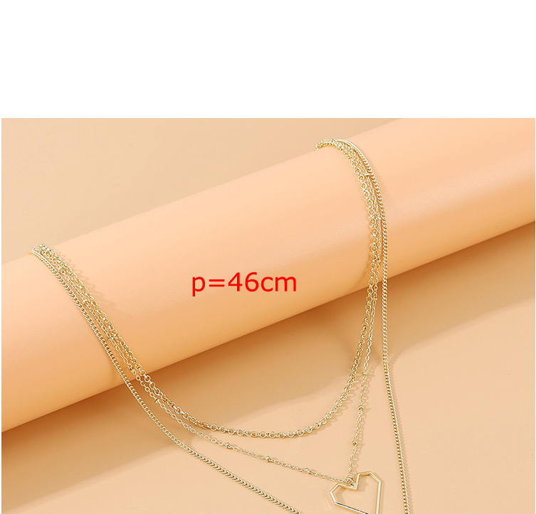 Fashion Golden Peach Heart Love Multilayer Necklace,Chains