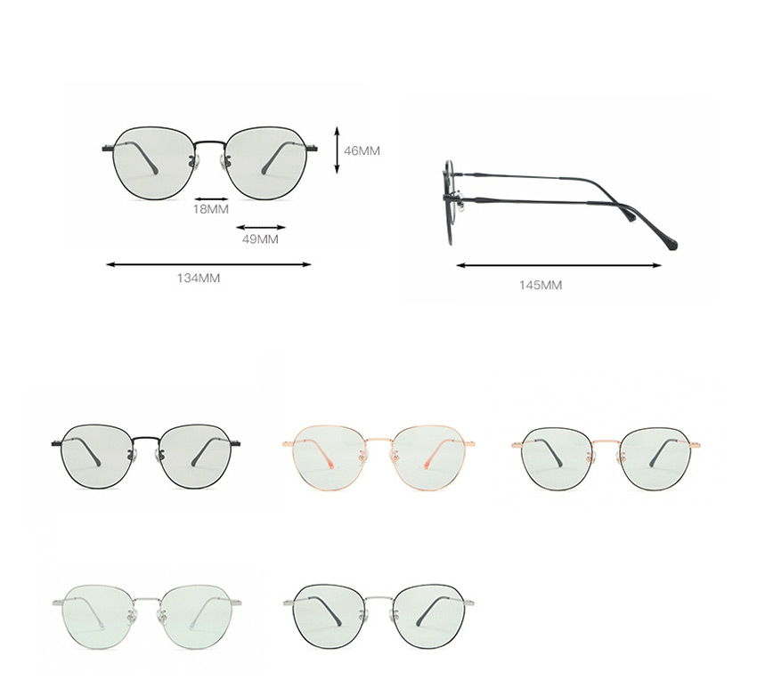 Fashion Black Gold Frame-after Changing Color Black Gold Frame Tea Anti-fatigue And Anti-blue Light Non-degree Flat Mirror Glasses Frame,Glasses Accessories
