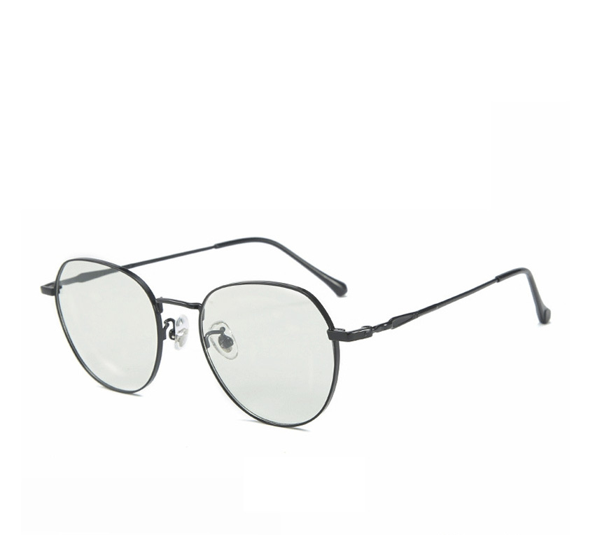 Fashion Black Silver Frame-after Changing Color Anti-fatigue And Anti-blue Light Non-degree Flat Mirror Glasses Frame,Glasses Accessories