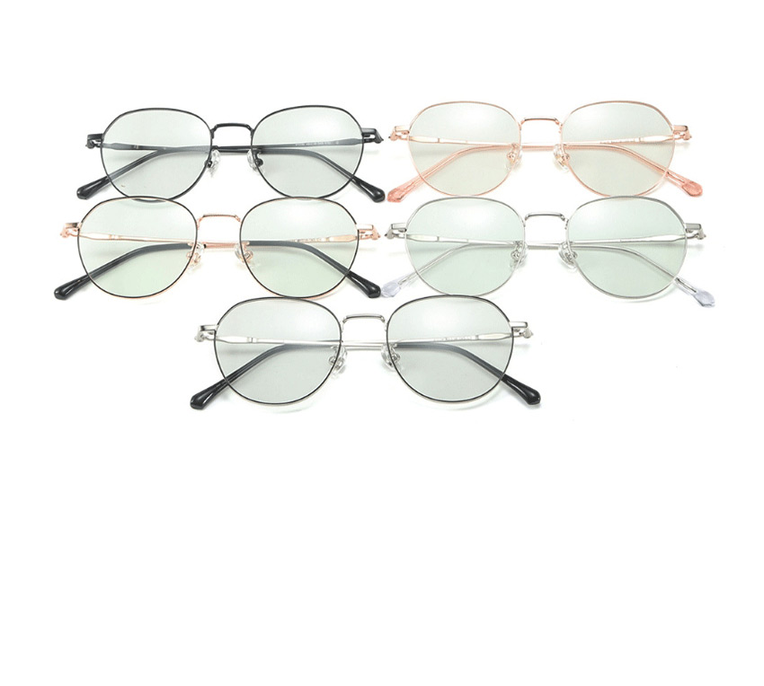 Fashion Black Silver Frame-after Changing Color Anti-fatigue And Anti-blue Light Non-degree Flat Mirror Glasses Frame,Glasses Accessories
