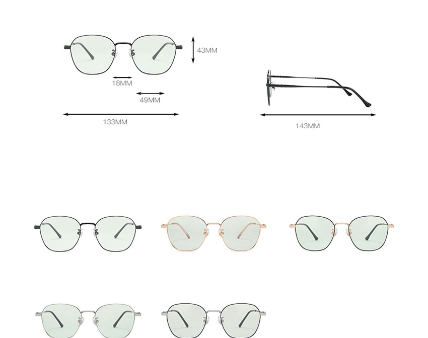 Fashion Gold Frame-after Changing Color Anti-blue-light And Anti-radiation Flat Mirror Color Changing Glasses Frame,Glasses Accessories