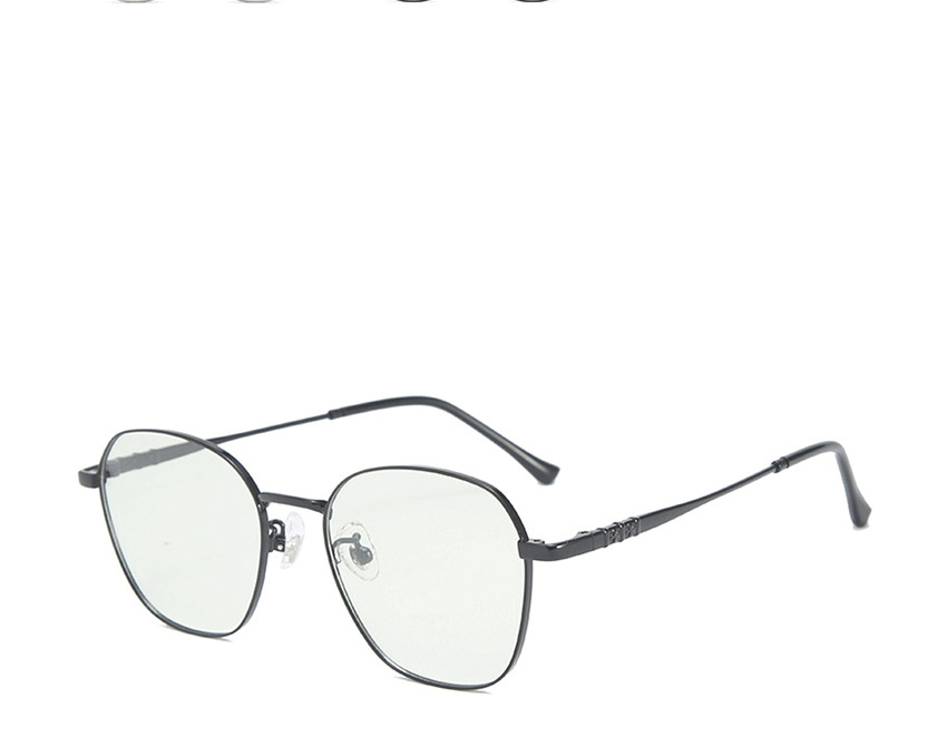 Fashion Black Gold Frame-after Changing Color Black Gold Frame Tea Anti-blue-light And Anti-radiation Flat Mirror Color Changing Glasses Frame,Glasses Accessories