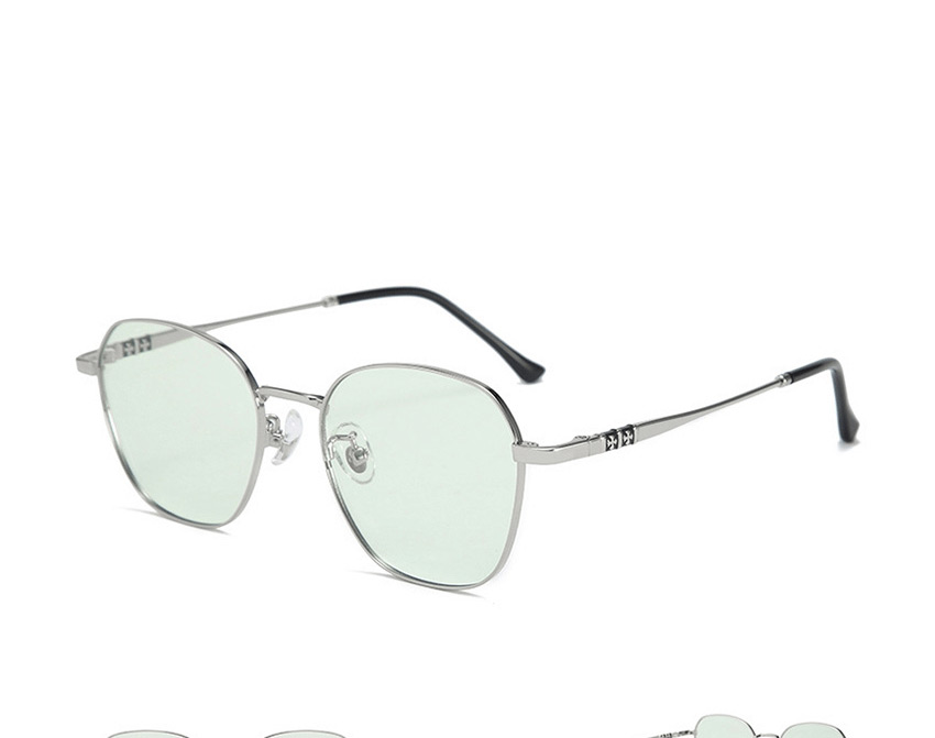 Fashion Silver Frame-after Changing Color Anti-blue-light And Anti-radiation Flat Mirror Color Changing Glasses Frame,Glasses Accessories