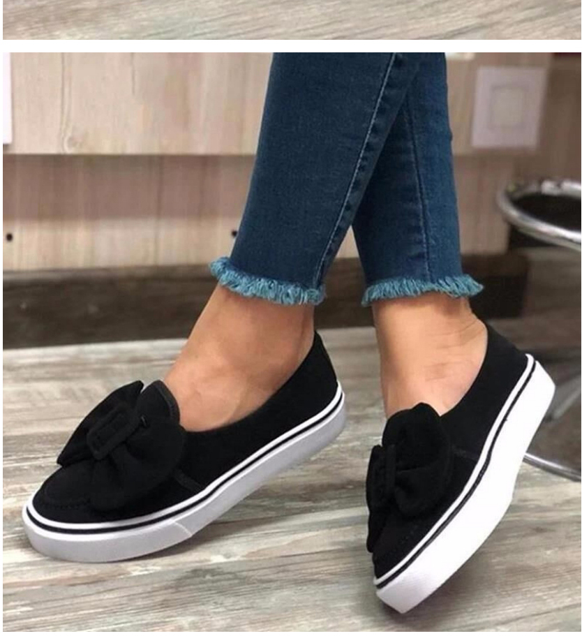 Fashion Black Bow Flat Shoes,Slippers
