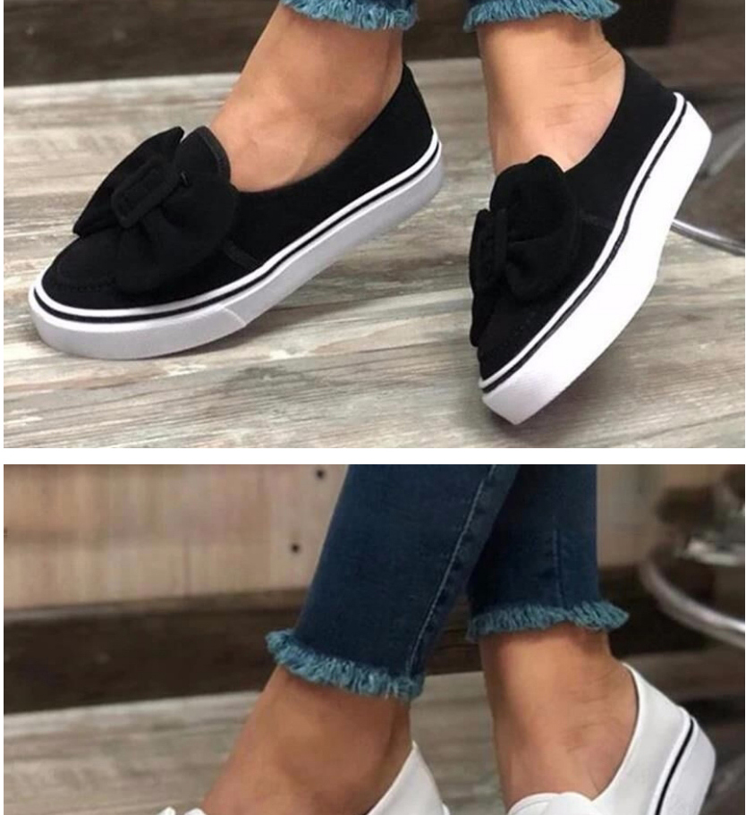 Fashion Black Bow Flat Shoes,Slippers