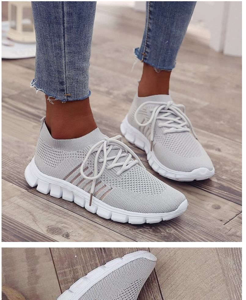 Fashion Pink Mesh Breathable Lace-up Wedge Sneakers,Slippers