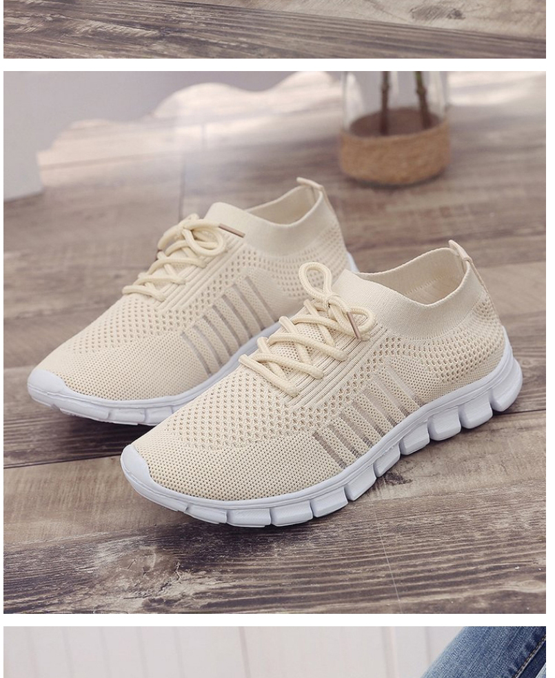Fashion Pink Mesh Breathable Lace-up Wedge Sneakers,Slippers