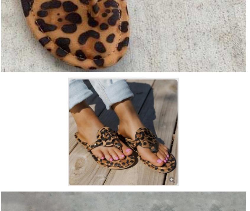 Fashion Leopard Print Leopard Carved Sandals,Slippers