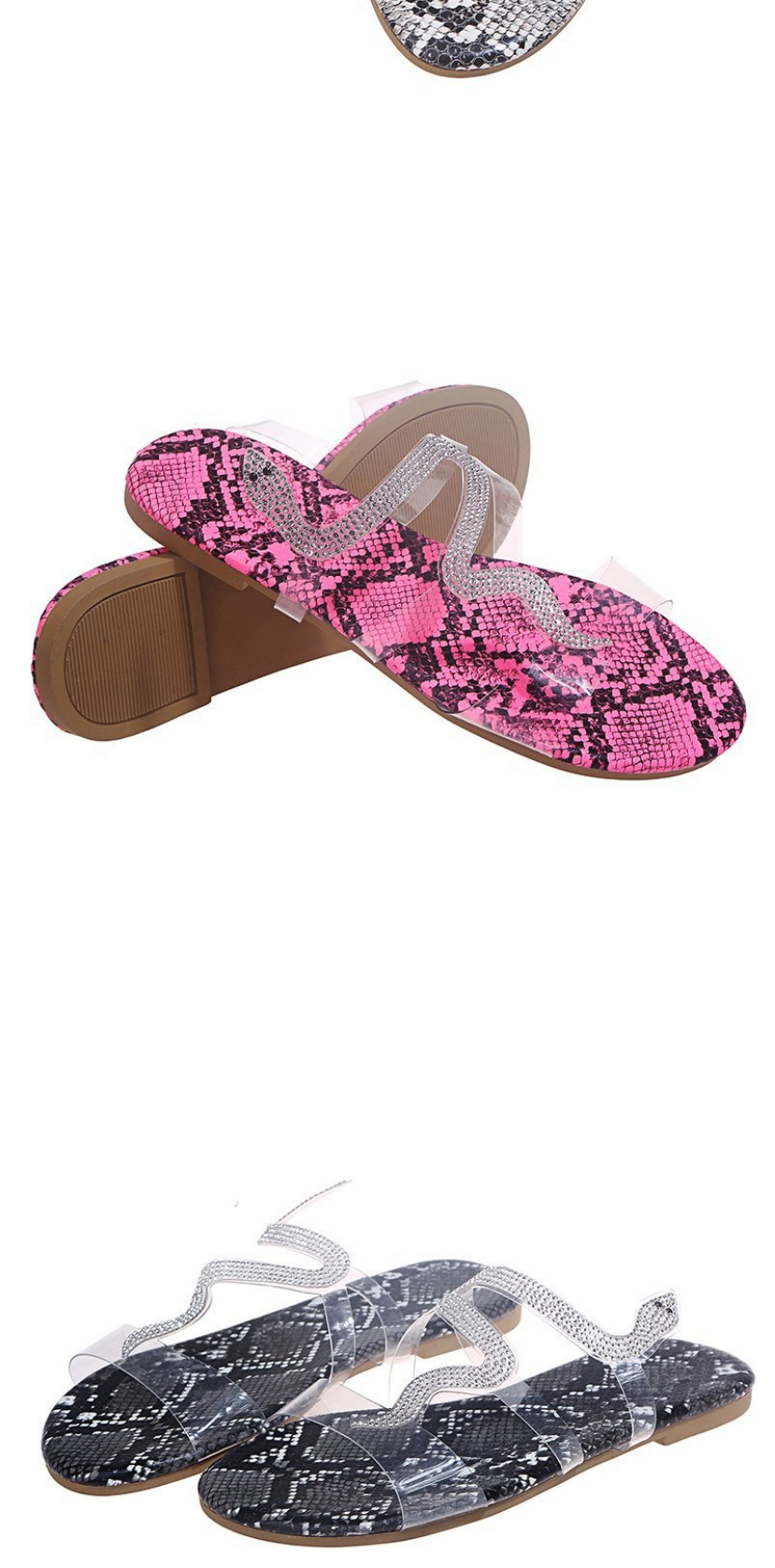 Fashion Red Serpentine Flat Sand Beach Slippers,Slippers