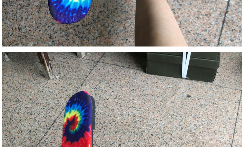 Fashion Suit Flat Bottom Rainbow Open-toe Sandals,Slippers