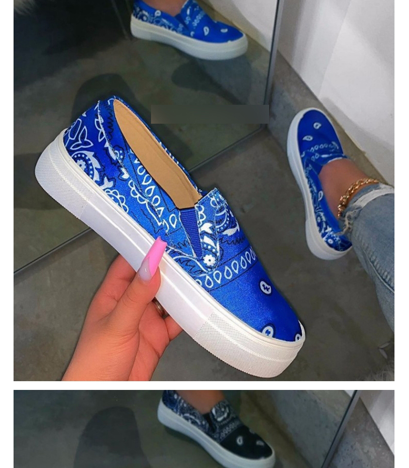 Fashion Blue Satin Round Head Sneakers,Slippers