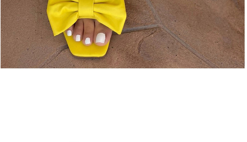Fashion Yellow Bow Flat Beach Sandals,Slippers