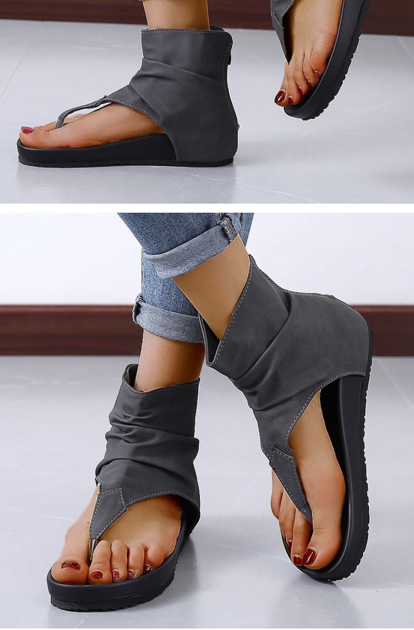 Fashion Gray Zipper Beach Sandals,Slippers