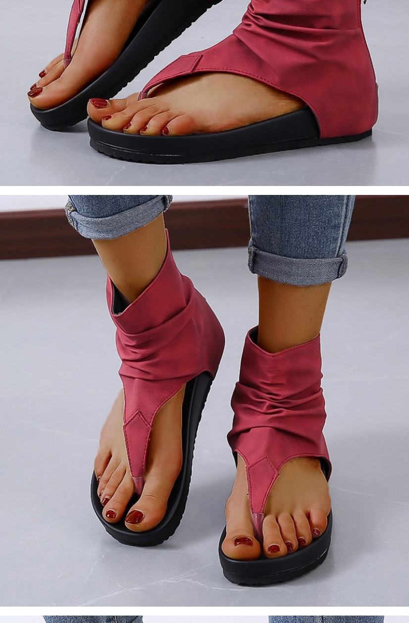 Fashion Black Zipper Beach Sandals,Slippers