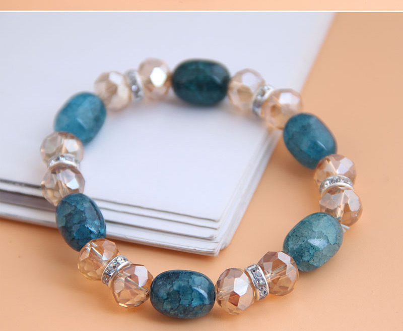 Fashion Blue Crystal Diamond Braided Elastic Bracelet,Fashion Bracelets