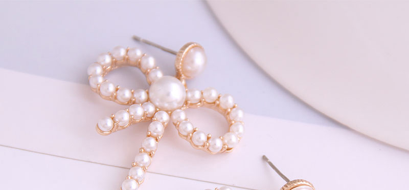 Fashion Rose Gold Butterfly Combined Gold Hollow Pearl Stud Earrings,Stud Earrings