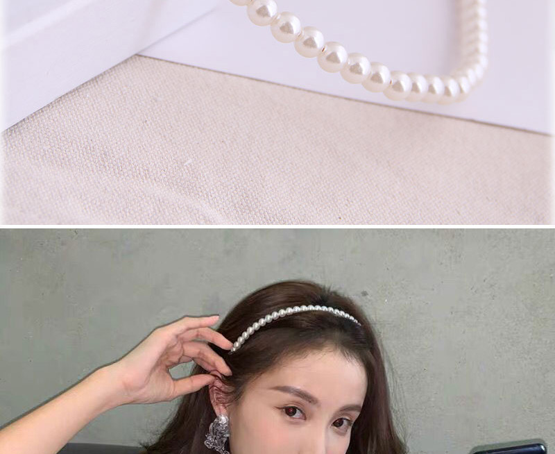 Fashion white 8mm Pearl Beaded Hair Band,Head Band