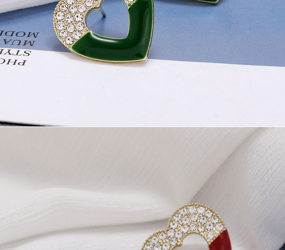 Fashion Red Love Diamond Earrings,Stud Earrings