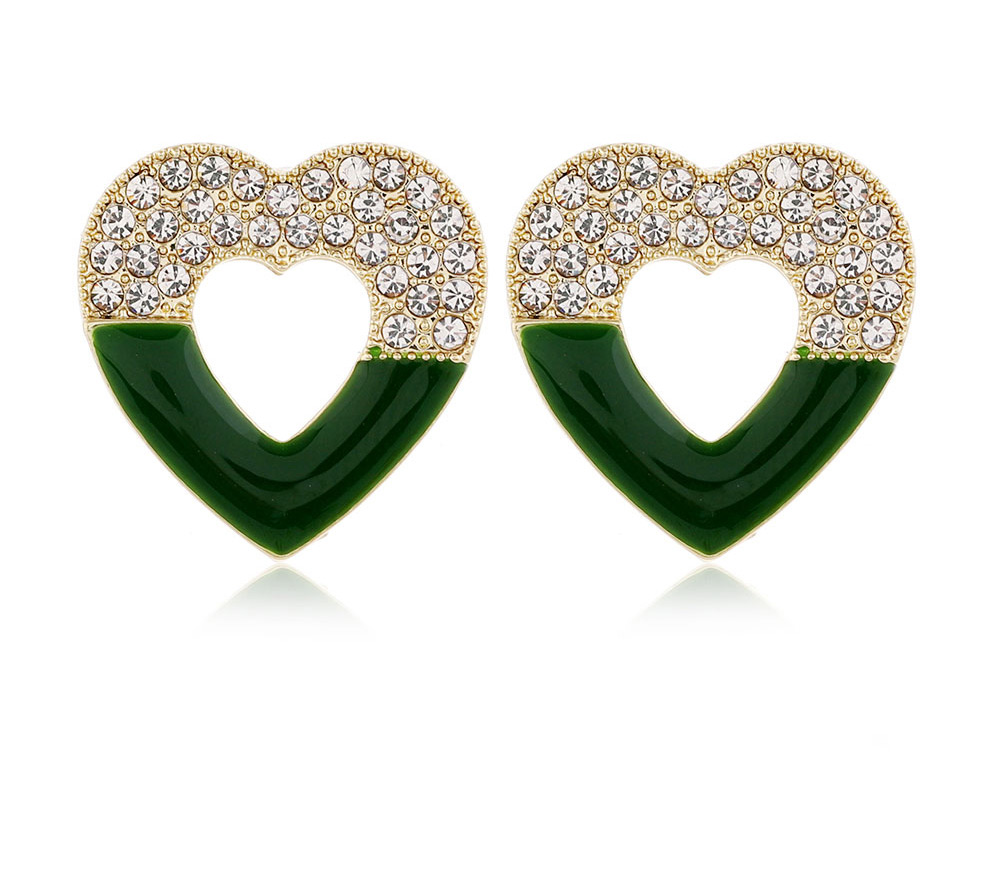 Fashion Black Love Diamond Earrings,Stud Earrings