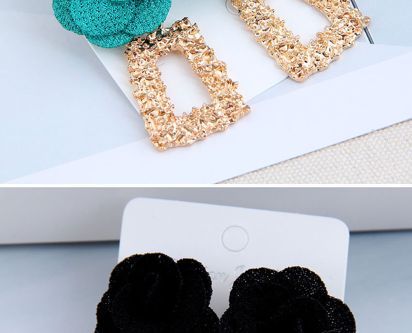 Fashion Black Geometric Alloy Flower Earrings,Stud Earrings