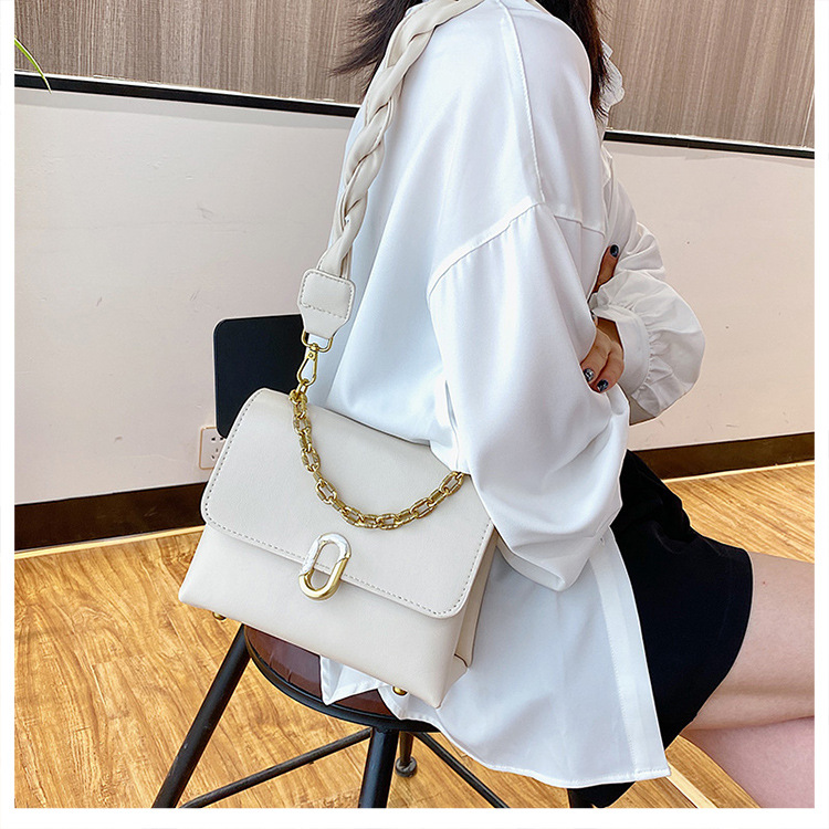 Fashion White Braided Shoulder Strap Chain Shoulder Bag,Shoulder bags