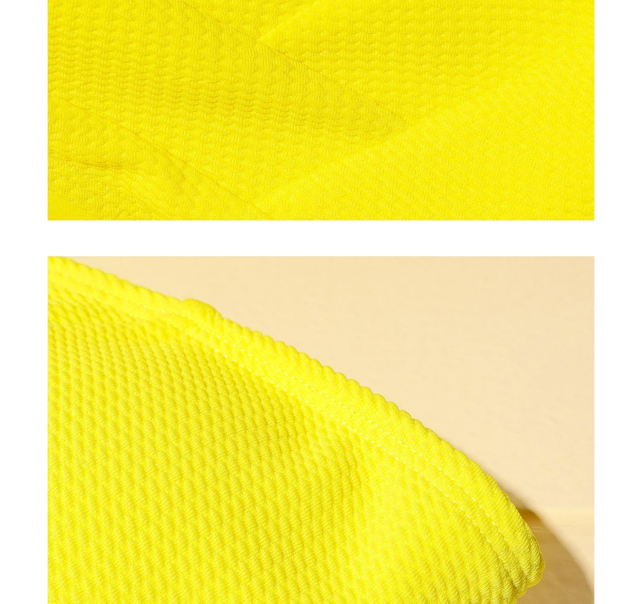 Fashion Yellow Strap Stitching High Waist Split Swimsuit,Bikini Sets