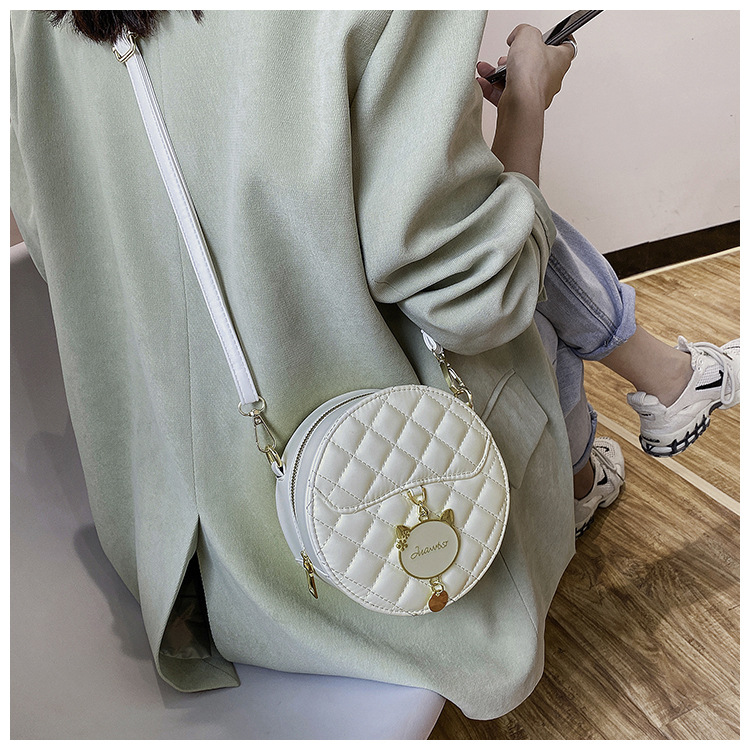 Fashion Yellow Cat Pendant Quilted Shoulder Crossbody Bag,Shoulder bags