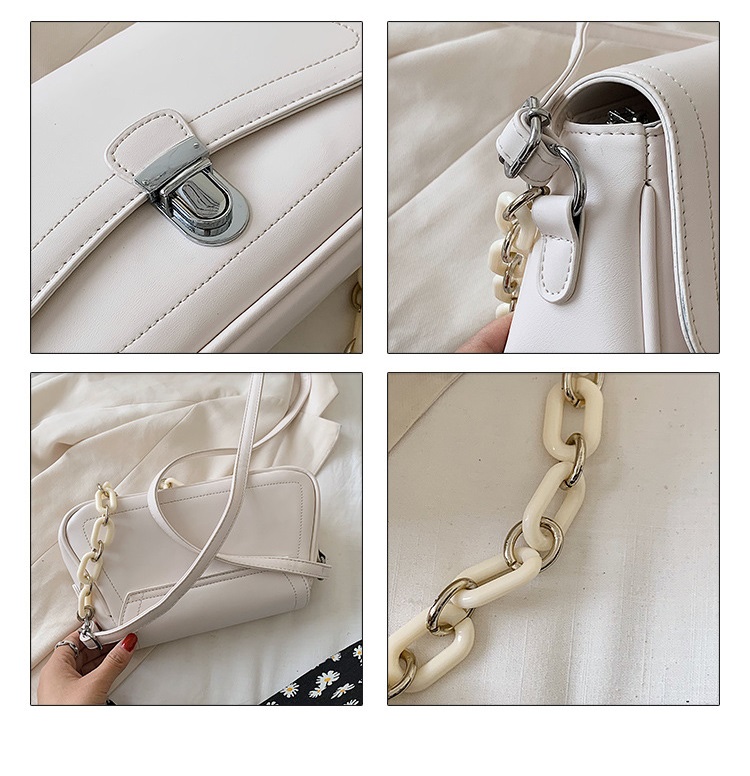 Fashion Orange Chain Lock Shoulder Crossbody Bag,Shoulder bags
