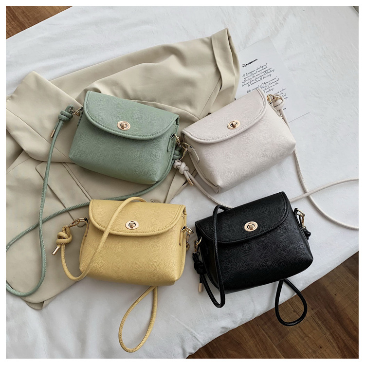 Fashion Beige Solid Color Shoulder Messenger Bag With Flip Lock,Shoulder bags