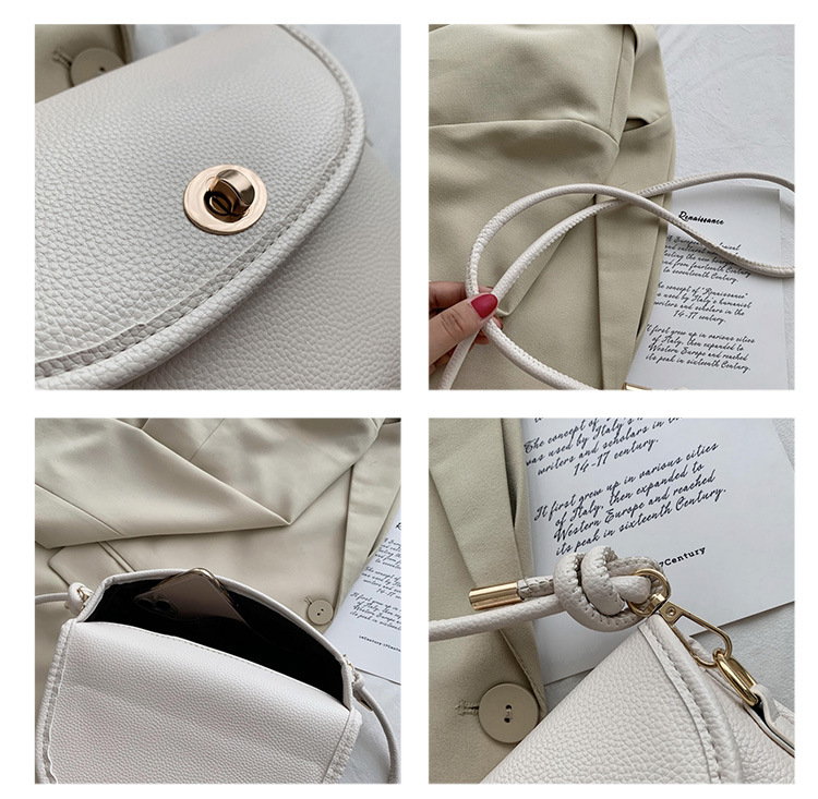 Fashion Black Solid Color Shoulder Messenger Bag With Flip Lock,Shoulder bags