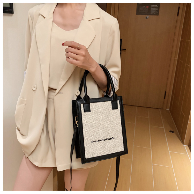 Fashion Beige Wool Stitching Contrast Color Shoulder Messenger Bag,Shoulder bags
