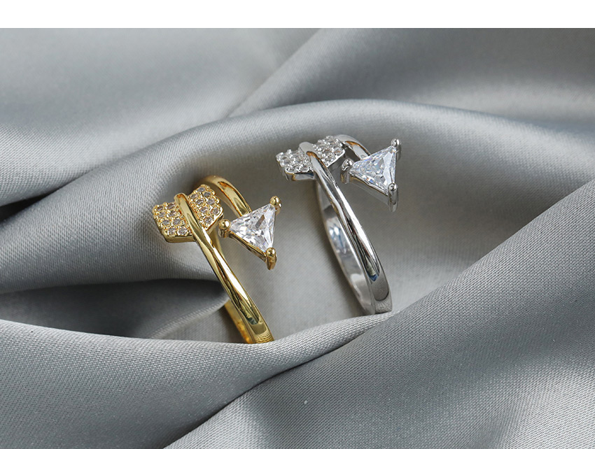 Fashion Silver Copper Inlaid Zircon Arrow Ring,Fashion Rings