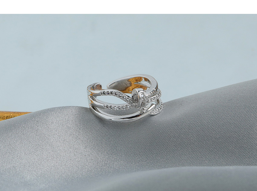 Fashion Silver Copper Inlaid Zircon Geometric Ring,Fashion Rings