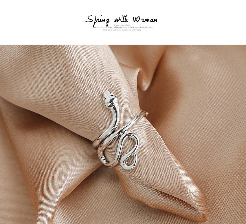 Fashion Silver Copper-set Zircon Serpentine Ring,Fashion Rings