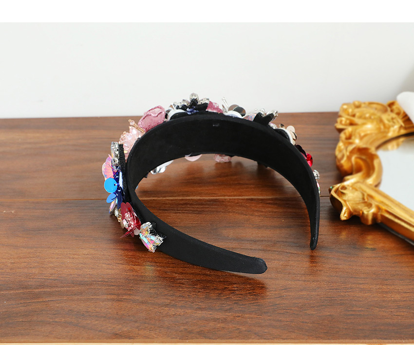 Fashion Color Fabric Resin Sequins Flower Headband,Head Band
