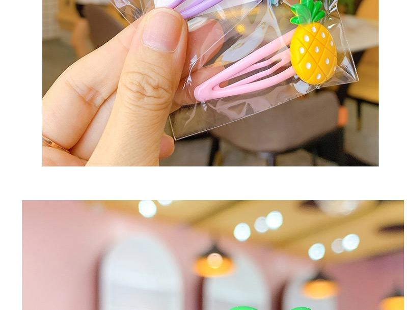 Fashion Bunny-pink 1 Pair Resin Fruit Rabbit Alloy Children Hairpin,Kids Accessories
