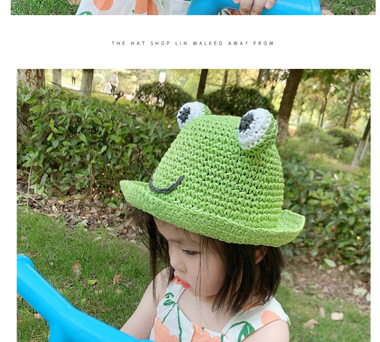 Fashion Orange Straw Frog Shade Sun Hat For Children,Sun Hats