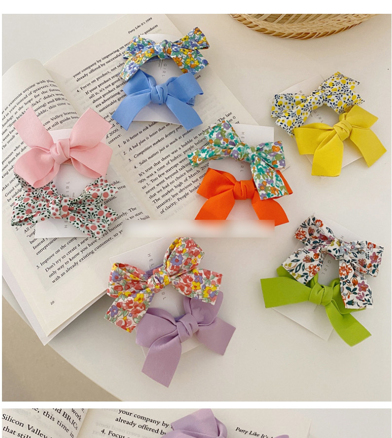 Fashion Green Bow Broken Floral Bowknot Hand-made Fabric Card,Hairpins