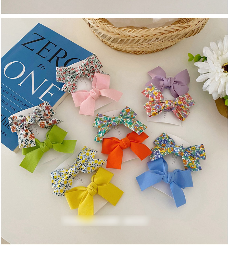 Fashion Yellow Bow Broken Floral Bowknot Hand-made Fabric Card,Hairpins