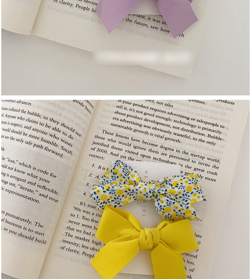 Fashion Purple Bow Broken Floral Bowknot Hand-made Fabric Card,Hairpins