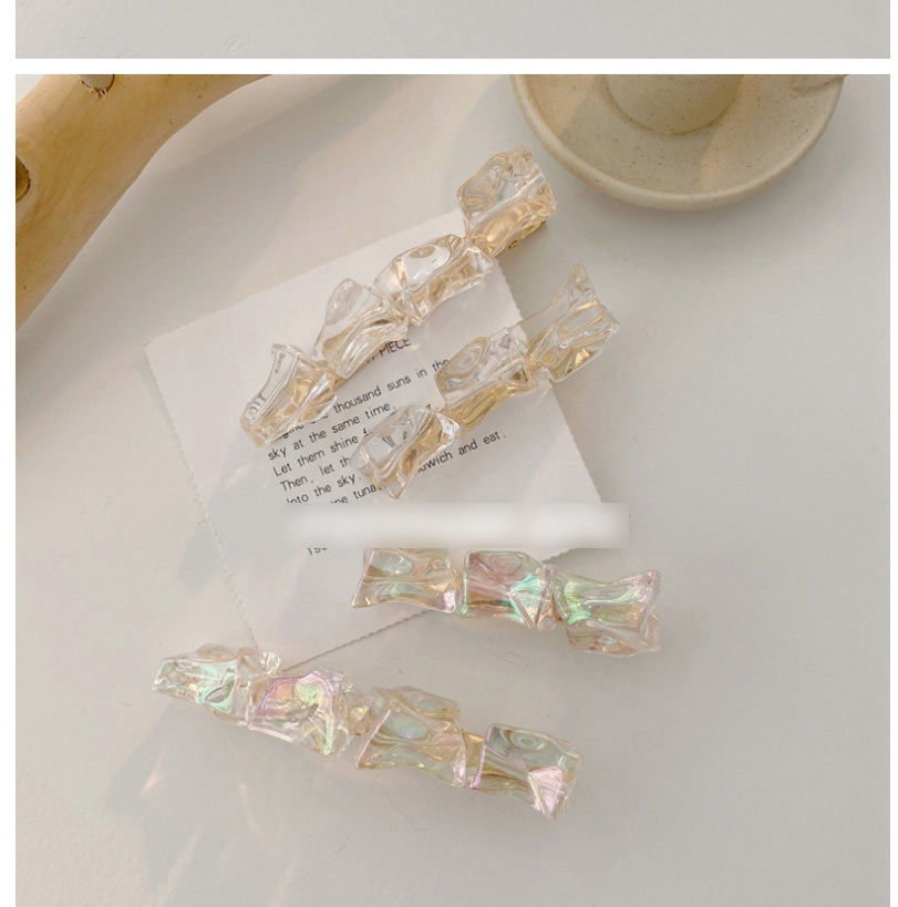 Fashion Laser Stone-3 Dream Laser Transparent Ice Cube Hairpin,Hairpins