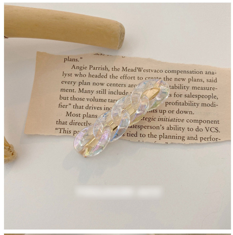 Fashion Transparent White Stones-3 Dream Laser Transparent Ice Cube Hairpin,Hairpins