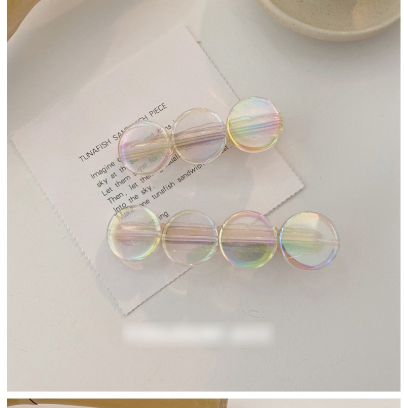 Fashion Transparent White Stones-3 Dream Laser Transparent Ice Cube Hairpin,Hairpins