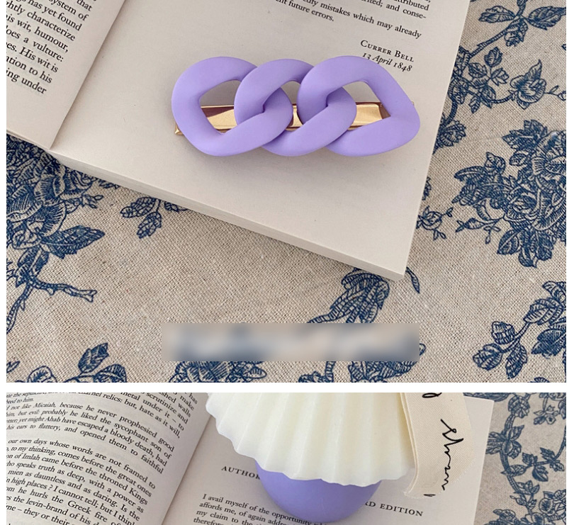 Fashion Flower Grabber-deep Purple Purple Twist Chain Flower Grabber Hairpin,Hair Claws