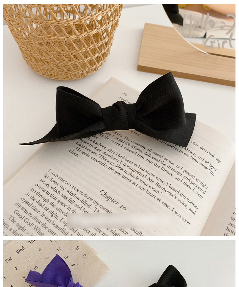 Fashion [hairpin] Black Candy-colored Hairpin With Three-dimensional Bow,Hairpins