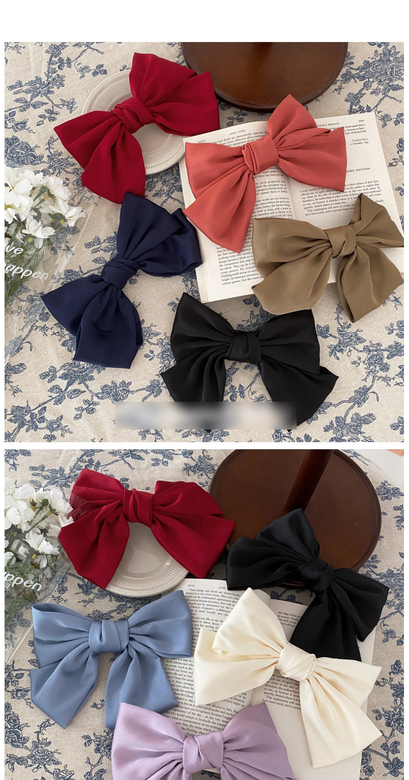 Fashion Wine Red Satin Large Bow Hair Clip,Hairpins