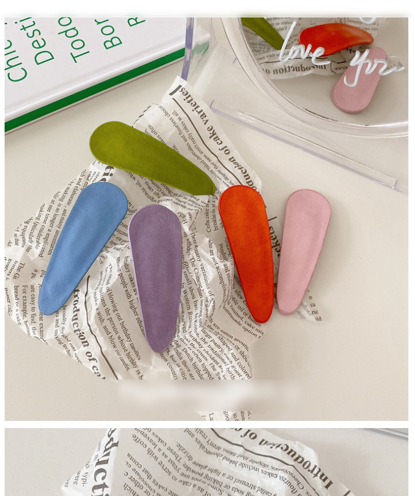 Fashion Han Fan Candy-colored Leather Hairpin,Hairpins